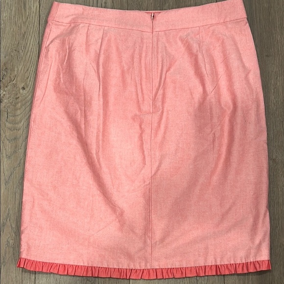 J. Crew Women’s Cotton Oxford Nantucket Ruffled Faux Wrap Pink Skirt Size 10 - Picture 8 of 9